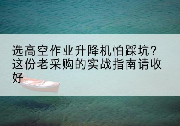 杨陵高空作业升降机厂家推荐-选高空作业升降机怕踩坑？这份老采购的实战指南请收好