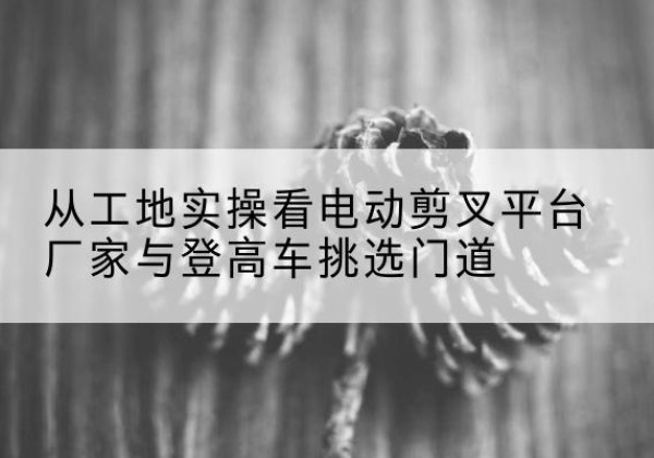 杨陵电动剪叉升降平台厂家-从工地实操看电动剪叉平台厂家与登高车挑选门道